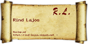 Rind Lajos névjegykártya